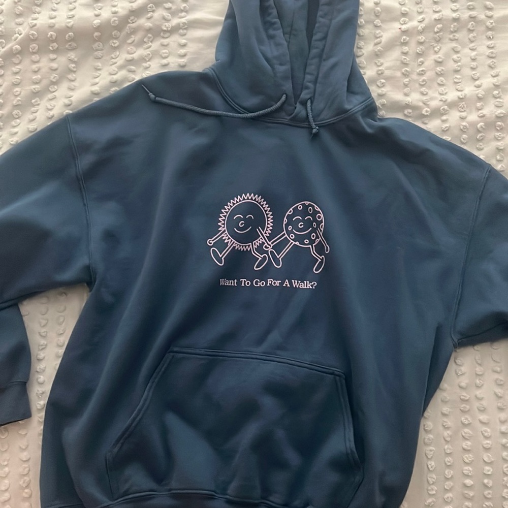 Lonely Ghost XL Let’s Go for A Walk sweatshirt in blue